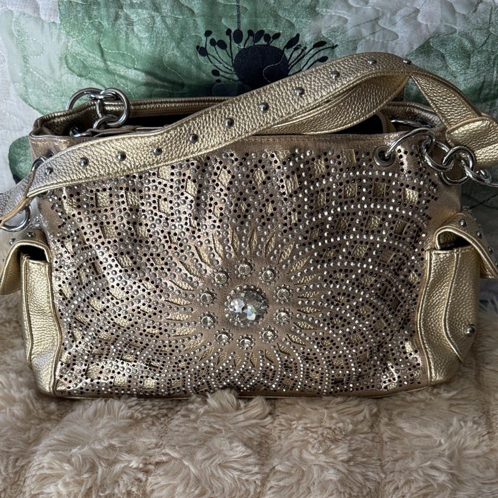 Gold Studded Women's Shoulder Bag